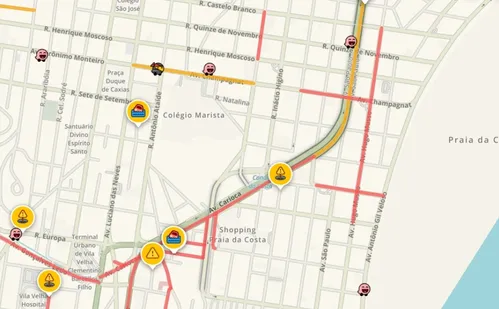 
          Imagem ilustrativa da imagem Chuva causa alagamentos e dá nó no trânsito em Vitória e Vila Velha
          