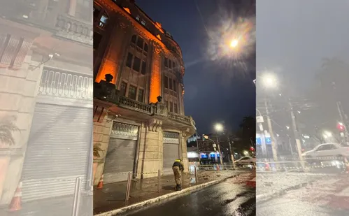 
          Imagem ilustrativa da imagem Chuva derruba parte de marquise do Teatro Glória em Vitória
          