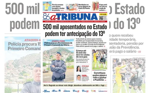 
          Imagem ilustrativa da imagem Confira os destaques do jornal A Tribuna desta sexta
          
