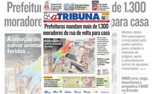 
          Imagem ilustrativa da imagem Confira os destaques do jornal A Tribuna desta sexta
          