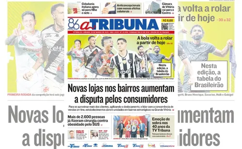 
          Imagem ilustrativa da imagem Confira os destaques do jornal A Tribuna deste sábado
          
