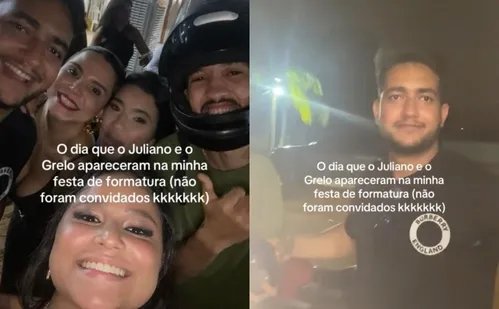 
          Imagem ilustrativa da imagem Juliano, dupla de Henrique, e Grelo divertem fãs ao invadir festa de formatura
          
