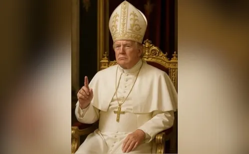 
          Imagem ilustrativa da imagem Trump e Casa Branca publicam imagem de presidente vestido de papa
          
