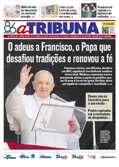 Imagem ilustrativa da imagem Confira os destaques do jornal A Tribuna desta terça-feira