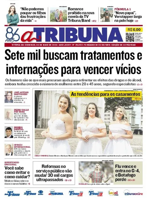 Imagem ilustrativa da imagem Confira os destaques do jornal A Tribuna deste domingo