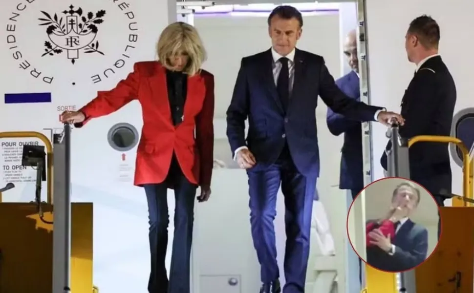 Imagem ilustrativa da imagem Macron diz que tapa da mulher foi 'brincadeira'