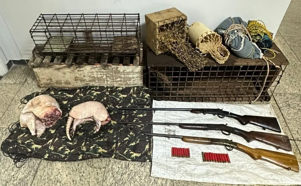 Imagem ilustrativa da imagem Polícia ambiental apreende caçador e animais silvestres abatidos no Sul do ES