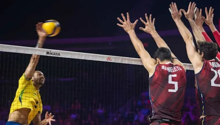 Imagem ilustrativa da imagem Seleção masculina derrota a Itália na Liga das Nações de vôlei