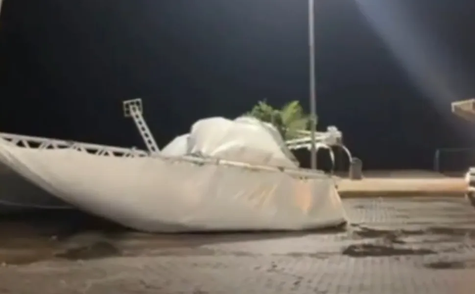 Imagem ilustrativa da imagem Temporal destrói estrutura da Festa Nacional de São José de Anchieta