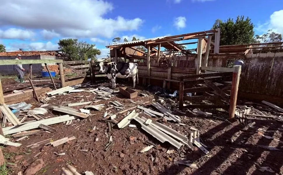 Imagem ilustrativa da imagem Tornado destrói pavilhão e danifica 285 casas no Rio Grande do Sul