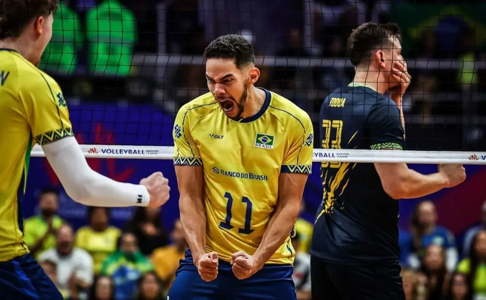 Imagem ilustrativa da imagem Ucrânia abre 2 a 0, mas Brasil vira e volta a vencer na Liga das Nações