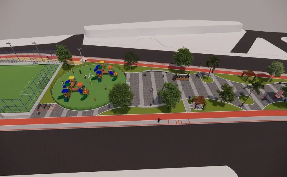 Imagem ilustrativa da imagem Novo parque com brinquedos, campo de futebol e academia em Vila Velha