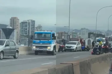 Imagem ilustrativa da imagem Acidente na Terceira Ponte deixa feridos e interdita faixas no sentido Vila Velha