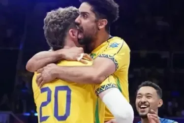 Imagem ilustrativa da imagem Brasil faz seu melhor jogo na Liga das Nações de vôlei e vence Eslovênia