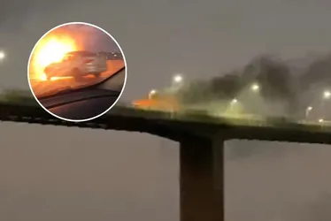 Imagem ilustrativa da imagem Carro pega fogo e complica trânsito na Terceira Ponte neste domingo