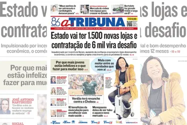 Imagem ilustrativa da imagem Confira os destaques do jornal A Tribuna deste domingo