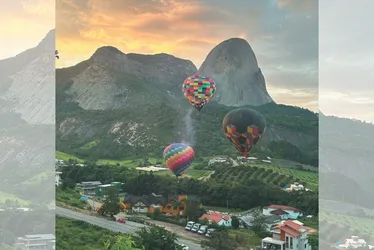 Imagem ilustrativa da imagem Espetáculo com 6 balões no céu de Pedra Azul