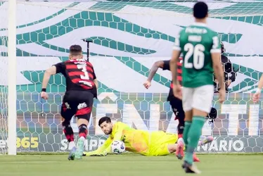 Imagem ilustrativa da imagem Flamengo vence com goleiro herói, pênaltis polêmicos e cola no líder Palmeiras