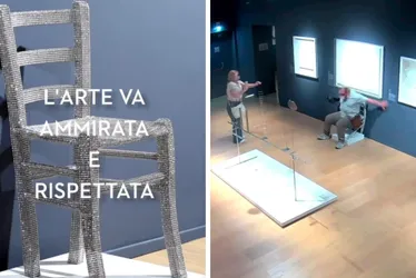 Imagem ilustrativa da imagem Homem tenta tirar foto, cai e quebra cadeira de cristais Swarovski em museu