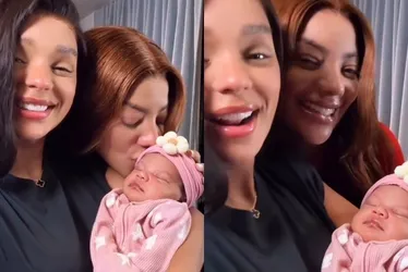 Imagem ilustrativa da imagem Ludmilla e Brunna Gonçalves exibem rostinho de Zuri pela primeira vez