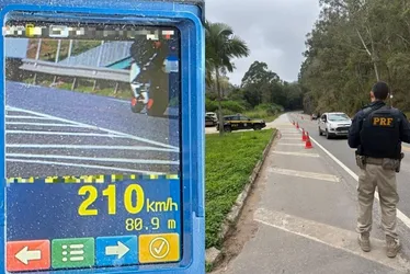 Imagem ilustrativa da imagem Motocicleta é flagrada a mais de 200 km/h na BR-101 em Guarapari
