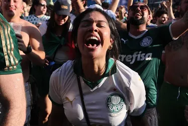 Imagem ilustrativa da imagem Palmeirenses fazem festa no entorno do Allianz Parque após classificação no Mundial; veja imagens