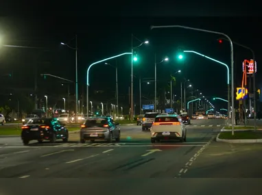 Trecho da Avenida Américo Buaiz, em frente ao Palácio do Café e da Praça do Papa
