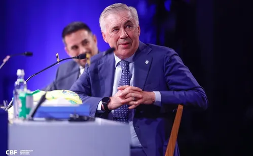 
          Imagem ilustrativa da imagem Ancelotti diz que Brasil jogará como o Real Madrid e se declara à seleção
          