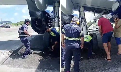 
          Imagem ilustrativa da imagem Avião afunda roda no asfalto do aeroporto de Fernando de Noronha
          