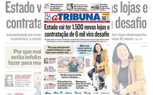 
          Imagem ilustrativa da imagem Confira os destaques do jornal A Tribuna deste domingo
          