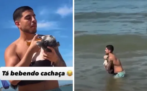 
          Imagem ilustrativa da imagem Influenciador é alvo de CPI após publicar vídeo oferecendo cerveja para cachorro
          