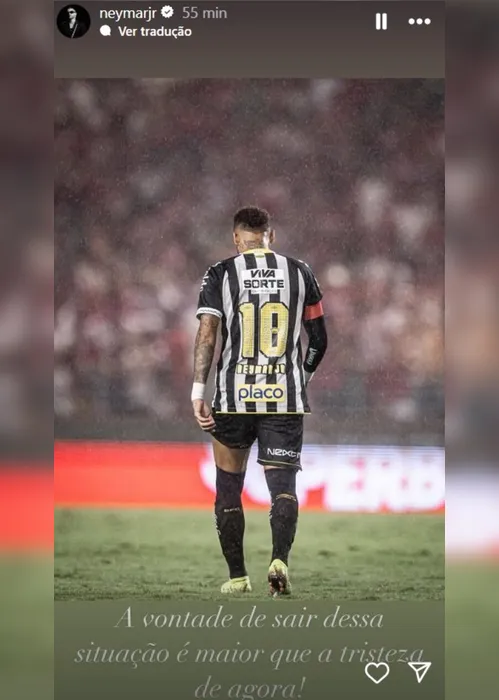 Imagem ilustrativa da imagem Neymar desabafa após eliminação do Santos: ‘Vontade de sair dessa situação é maior que a tristeza’