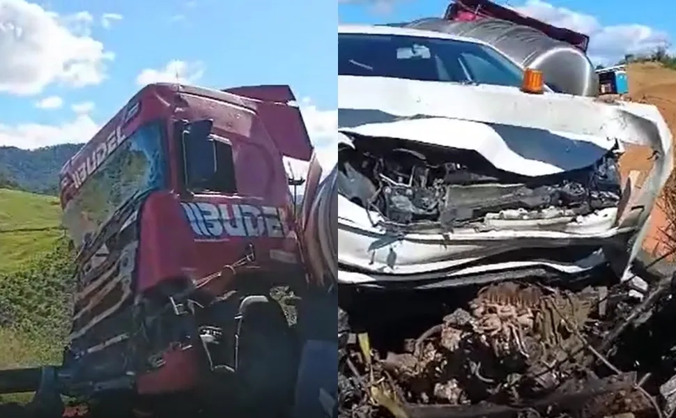 Imagem ilustrativa da imagem Acidente entre carreta e guincho deixa um morto e interdita pista na BR-101