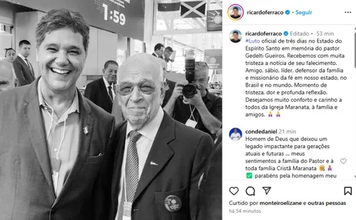 
          Imagem ilustrativa da imagem Autoridades e lideranças do ES lamentam a morte de fundador da Igreja Maranata
          