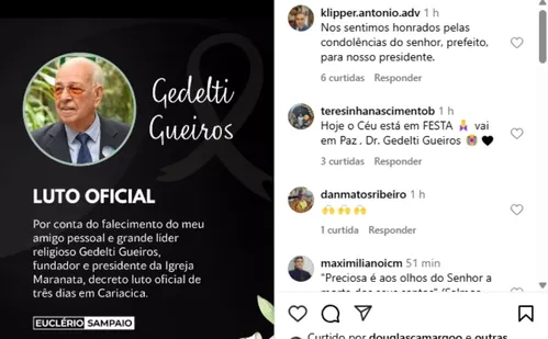 
          Imagem ilustrativa da imagem Autoridades e lideranças do ES lamentam a morte de fundador da Igreja Maranata
          