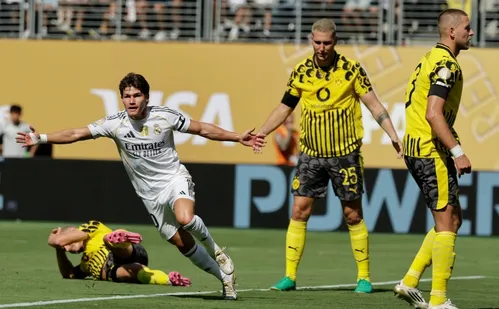 
          Imagem ilustrativa da imagem Real vence o Dortmund e avança para enfrentar o PSG na semi do Mundial
          