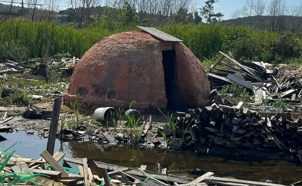 Imagem ilustrativa da imagem Carvoaria ilegal é fechada e dono é detido por crime ambiental em Vila Velha