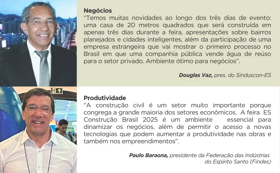 Imagem ilustrativa da imagem Feira ES Construção Brasil vai movimentar R$ 600 milhões em negócios