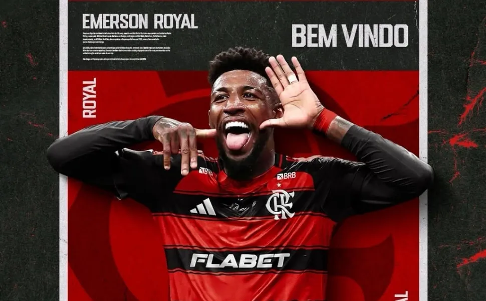 Imagem ilustrativa da imagem Flamengo anuncia Emerson Royal e contratação pode desfalcar o Corinthians; entenda