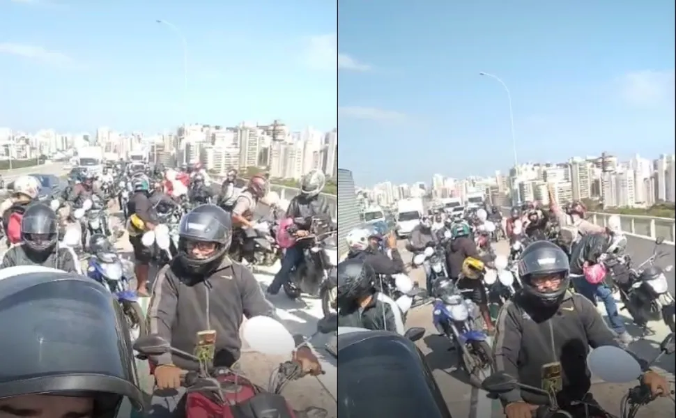 Imagem ilustrativa da imagem Grupo faz motociata na Terceira Ponte e complica trânsito