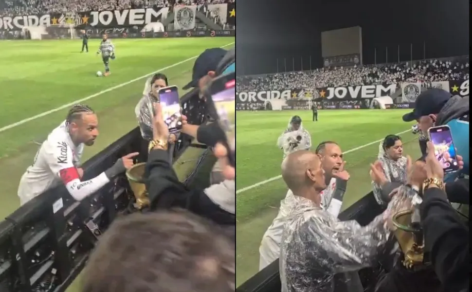 Imagem ilustrativa da imagem Neymar discute com torcedor do Santos após derrota para o Internacional