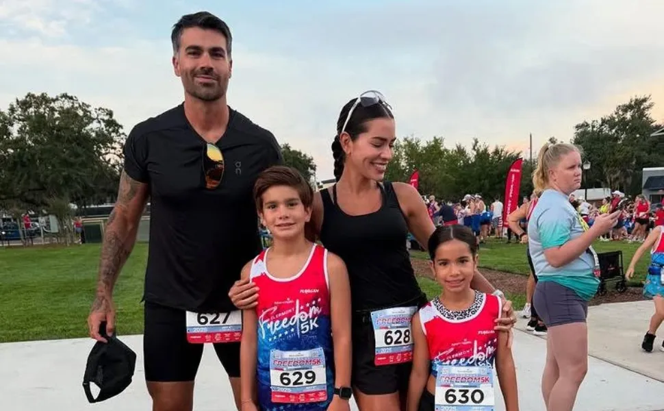 Imagem ilustrativa da imagem Filhos de Adriana e Rodrigão fazem corrida de 5 km com apoio dos pais
