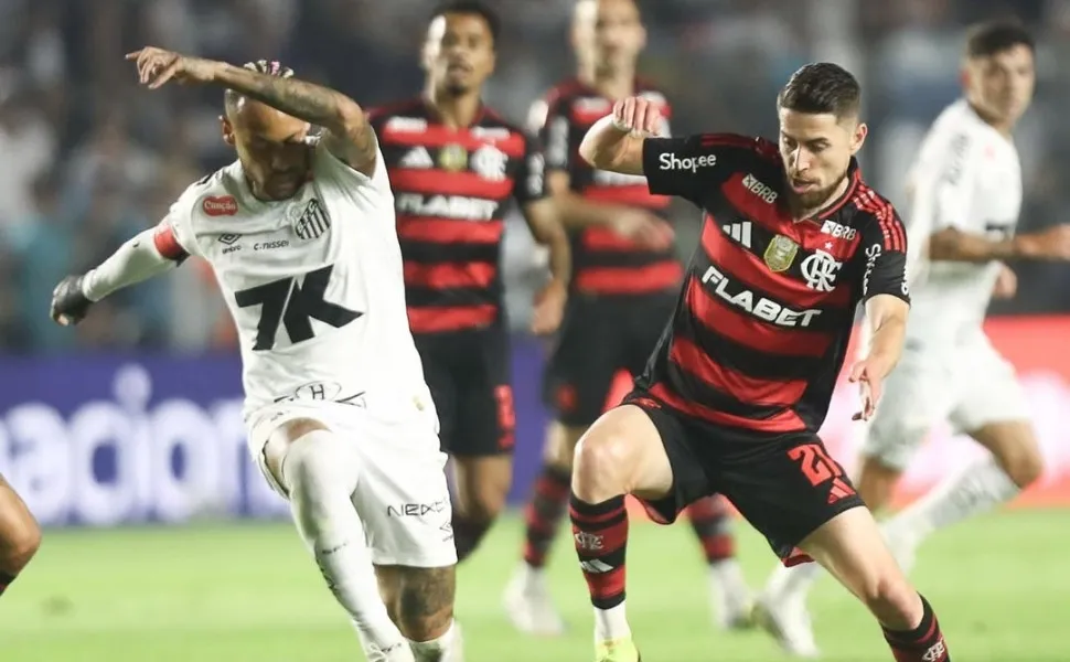 Imagem ilustrativa da imagem Neymar comenta em publicação do Flamengo após vitória do Santos: ‘Muito respeito’