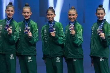 Imagem ilustrativa da imagem Brasil conquista bronze na série mista da Copa do Mundo de ginástica rítmica