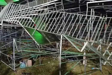Imagem ilustrativa da imagem Desabamento de arquibancada em show no interior de SP deixa 60 feridos