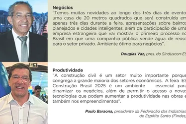 Imagem ilustrativa da imagem Feira ES Construção Brasil vai movimentar R$ 600 milhões em negócios