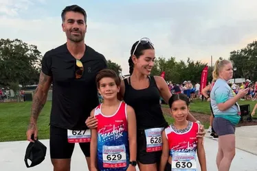 Imagem ilustrativa da imagem Filhos de Adriana e Rodrigão fazem corrida de 5 km com apoio dos pais