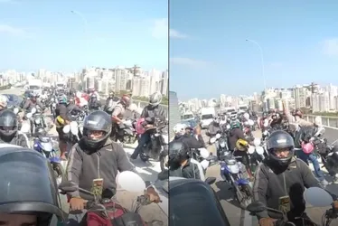 Imagem ilustrativa da imagem Grupo faz motociata na Terceira Ponte e complica trânsito