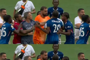 Imagem ilustrativa da imagem Luis Enrique pode ser punido por confusão com João Pedro em final do Mundial