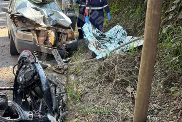 Imagem ilustrativa da imagem Motociclista morre em colisão com carro na Região Serrana do ES